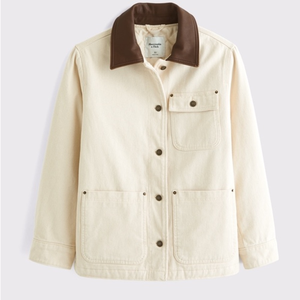 Abercrombie & Fitch Mid-Length Twill Workwear Jacket SIZE M